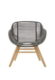 Orsina Grey Rope Armchair, Back & Armrest Garden Armchair, Eco-Friendly Rope Desk Chair, Lightweight Dining Chair - thumbnail 4
