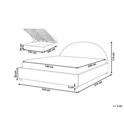 Beliani Ottoman Bed Boucle Vaucluse 140 X 200 Cm (Eu Double) Beige - thumbnail 3