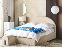 Beliani Ottoman Bed Boucle Vaucluse 140 X 200 Cm (Eu Double) Beige - thumbnail 2