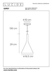 Lucide Gipsy Modern Dome Plaster Pendant Light 16.5Cm- 1Xe27 - White - thumbnail 5