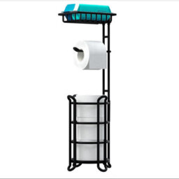 Toilet Paper Holder Stand Tissue Paper Roll Dispenser With Shelf For Bathroom Storage Holds Reserve Mega Rolls-Bronze - thumbnail 1