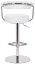 Lamboro Zenith Deluxe Kitchen Bar Stool, Footrest, Height Adjustable Swivel Gas Lift, Home Bar & Breakfast Barstool, Faux-Leather, White - thumbnail 5