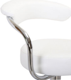 Lamboro Zenith Deluxe Kitchen Bar Stool, Footrest, Height Adjustable Swivel Gas Lift, Home Bar & Breakfast Barstool, Faux-Leather, White - thumbnail 6