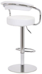 Lamboro Zenith Deluxe Kitchen Bar Stool, Footrest, Height Adjustable Swivel Gas Lift, Home Bar & Breakfast Barstool, Faux-Leather, White - thumbnail 4