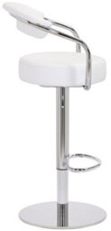 Lamboro Zenith Deluxe Kitchen Bar Stool, Footrest, Height Adjustable Swivel Gas Lift, Home Bar & Breakfast Barstool, Faux-Leather, White - thumbnail 2