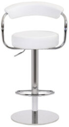 Lamboro Zenith Deluxe Kitchen Bar Stool, Footrest, Height Adjustable Swivel Gas Lift, Home Bar & Breakfast Barstool, Faux-Leather, White - thumbnail 3