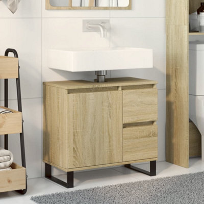 Berkfield Bathroom Cabinet Sonoma Oak 65X33X60 Cm Engineered Wood - image 1