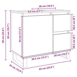 Berkfield Bathroom Cabinet Sonoma Oak 65X33X60 Cm Engineered Wood - thumbnail 9