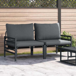 Walplus Outdoor Furniture With Cushion 2 Pcs Anthracite Steel
