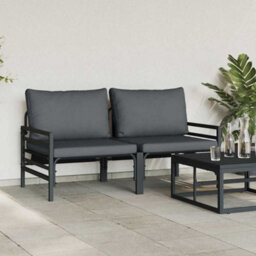 Walplus Outdoor Furniture With Cushion 2 Pcs Anthracite Steel - thumbnail 3