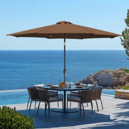 Rinse Bathrooms Outdoor Patio Garden Parasol 3M Sun Shade Umbrella Canopy W/crank Tilt Uv Protection Coffee