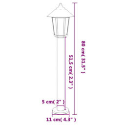 Outdoor Floor Lamp Silver 80 Cm Stainless Steel - thumbnail 7