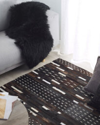Beliani Rug Akseki Dark Brown 160 X 230 Cm Leather - thumbnail 2
