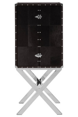 Orsina Ample Storage Cross Base Drinks Cabinet, Timeless Design Drinks Storage Cabinet, Luxurious Wooden Cabinet - image 1