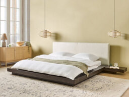 Beliani Bed Boucle Zen 180 X 200 Cm (Eu Super King) Dark Ash Wood - thumbnail 2