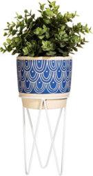 Sass & Belle Blue Wave Planter With Wire Stand - thumbnail 2