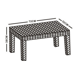 Urbn-Living Urbnliving Grey Rattan Coffee End Table Wood Look Top Outdoor Dining Bistro Garden Balcony - thumbnail 6