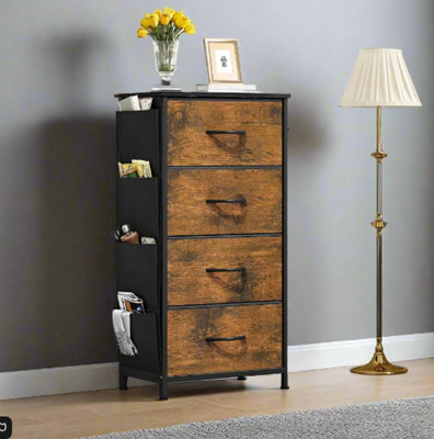 Modcraft 4-Drawer Chest With Fabric Storage Drawers And Metal Frame - Brown - image 1