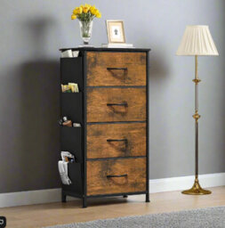 Modcraft 4-Drawer Chest With Fabric Storage Drawers And Metal Frame - Brown