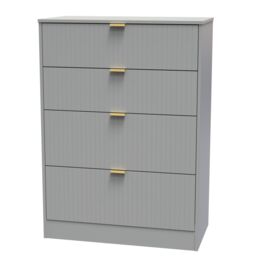 Nashville Ready Assembled Matt Grey No Effect 4 Drawer Chest (H)1063mm (W)766mm (D)395mm - thumbnail 2