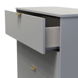 Nashville Ready Assembled Matt Grey No Effect 4 Drawer Chest (H)1063mm (W)766mm (D)395mm - thumbnail 4