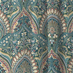 Dreams & Drapes Palais Teal Lined Pair Of Pencil Pleat Curtains With Tie-Backs - thumbnail 3