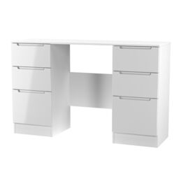 Messina Gloss White 6 Drawer Non-Extendable Desk (H)785mm (W)1254mm (D)386mm - thumbnail 3