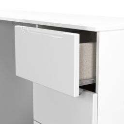 Messina Gloss White 6 Drawer Non-Extendable Desk (H)785mm (W)1254mm (D)386mm - thumbnail 5