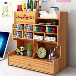 Style1 Office Study Desk Organizer Table Box Wooden Pen Pencil Storage Holder - thumbnail 3