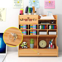 Style1 Office Study Desk Organizer Table Box Wooden Pen Pencil Storage Holder - thumbnail 1