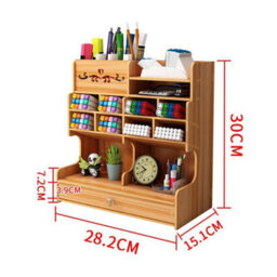Style1 Office Study Desk Organizer Table Box Wooden Pen Pencil Storage Holder - thumbnail 2
