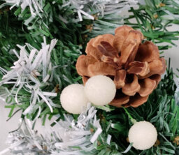 Premier Decorations Limited 4 X Artificial Christmas Garland Snow Tipped White Berry And Pine Cone Green Garland 2.7M - thumbnail 8