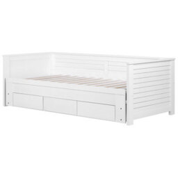 Beliani Bed With Storage Drawers Wood Cahors 90 X 200 Cm (Eu Single) White - thumbnail 6