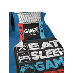 Gamers Gamer For Life Filled Cushion Black/red/blue (40Cm X 25Cm) - thumbnail 2