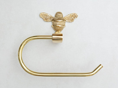 Brass Bee Toilet Roll Holder Brass - image 1