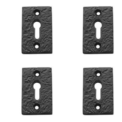 Loops 4 Pack Antique Black Rectangular Escutcheons 50X32mm For Classic Home Decor - Key Hole Cover - image 1