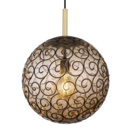 Luminosa Lighting Luminosa Fitz 35Cm Globe Pendant Ceiling Light Matt Black 1X E27 - thumbnail 3