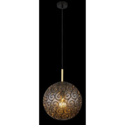 Luminosa Lighting Luminosa Fitz 35Cm Globe Pendant Ceiling Light Matt Black 1X E27 - thumbnail 4
