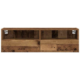 Berkfield Tv Wall Cabinet Old Wood 100X30X30 Cm Engineered Wood - thumbnail 6