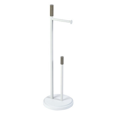 Showerdrape Chester White Toilet Roll Holder & Spare Paper Holder Combination - image 1