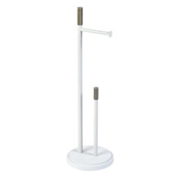 Showerdrape Chester White Toilet Roll Holder & Spare Paper Holder Combination - thumbnail 2