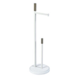 Showerdrape Chester White Toilet Roll Holder & Spare Paper Holder Combination