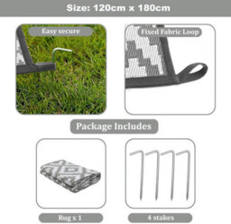 I Love Fancy Dress Green Decore Bliss 6Ftx4Ft Outdoor Rug For Garden Patio 120X180Cm Waterproof Geometric Pattern Aztec Outdoor Mat Plastic Straw Mat - thumbnail 3