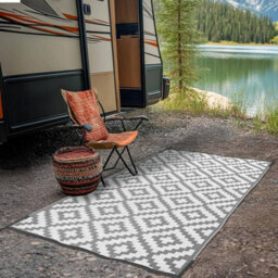 I Love Fancy Dress Green Decore Bliss 6Ftx4Ft Outdoor Rug For Garden Patio 120X180Cm Waterproof Geometric Pattern Aztec Outdoor Mat Plastic Straw Mat - thumbnail 6