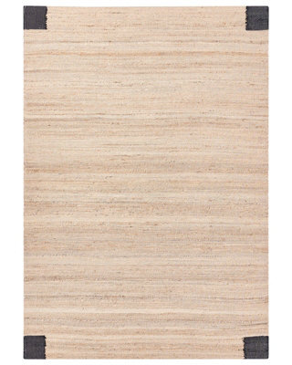 Wyld And Coco Handwoven Jute Area Rug 160 X 230 Cm Beige With Subtle Black Accents - image 1