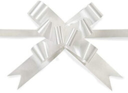 Shatchi 30Pcs White 30mm/3Cm Large Ribbon Pull Bows For Gift Wrapping, Hampers, Florist Bouquets, Wedding Cars And Party Décor Pullbow - thumbnail 1