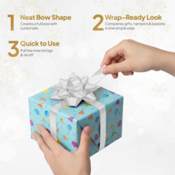Shatchi 30Pcs White 30mm/3Cm Large Ribbon Pull Bows For Gift Wrapping, Hampers, Florist Bouquets, Wedding Cars And Party Décor Pullbow - thumbnail 5