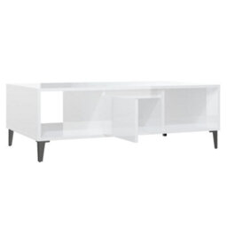 Berkfield Industrial Coffee Table High Gloss White 103.5X60X35 Cm Engineered Wood - thumbnail 7