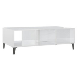 Berkfield Industrial Coffee Table High Gloss White 103.5X60X35 Cm Engineered Wood - thumbnail 8