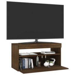 Berkfield Tv Cabinet With Led Lights Brown Oak 75X35X40 Cm - thumbnail 6